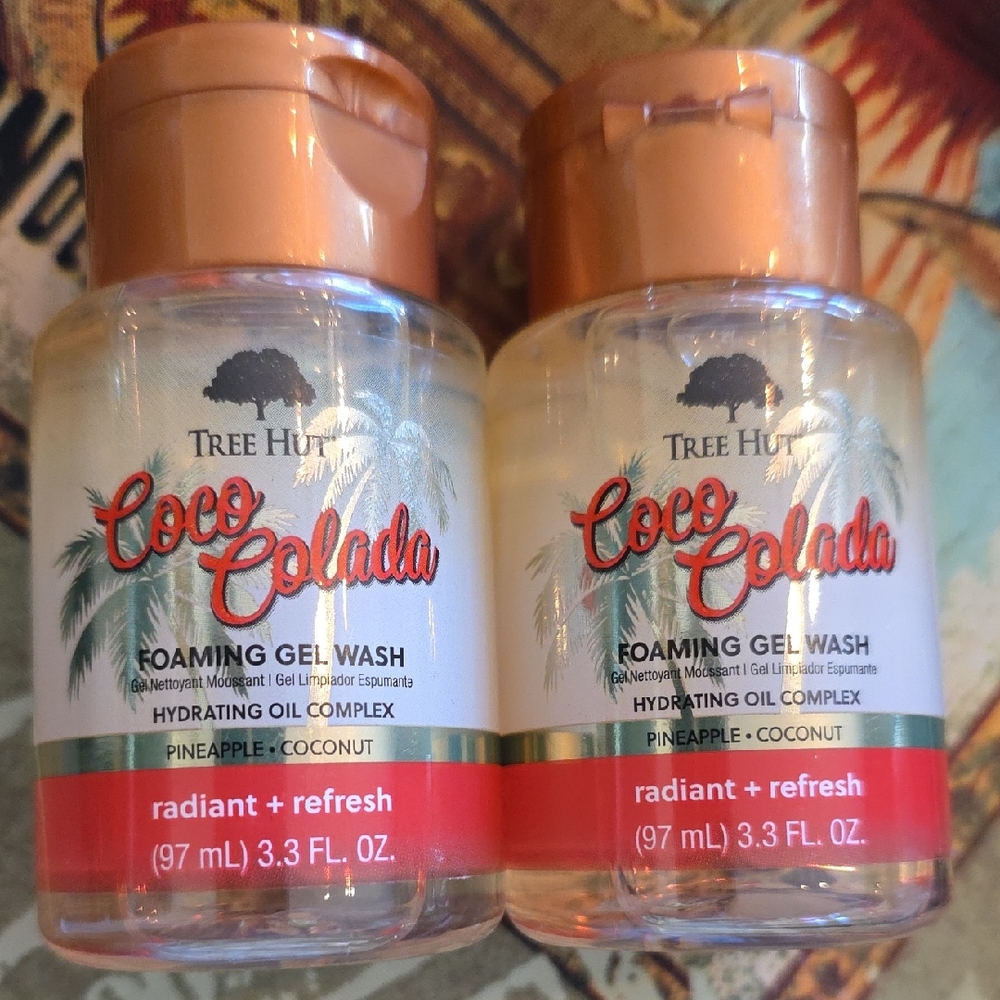 Tree Hut Coco Colada Foaming Gel Wash - Pineapple & Coconut, 3.3 oz, 2  bottles.